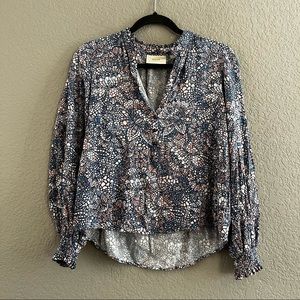 Anthropologie Maeve Purple/pink Mosaic Blouse SZ Small